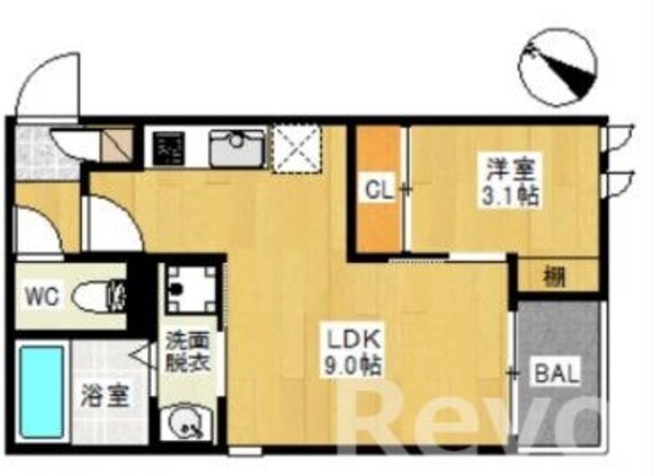 渡辺通駅 徒歩15分 1階の物件間取画像